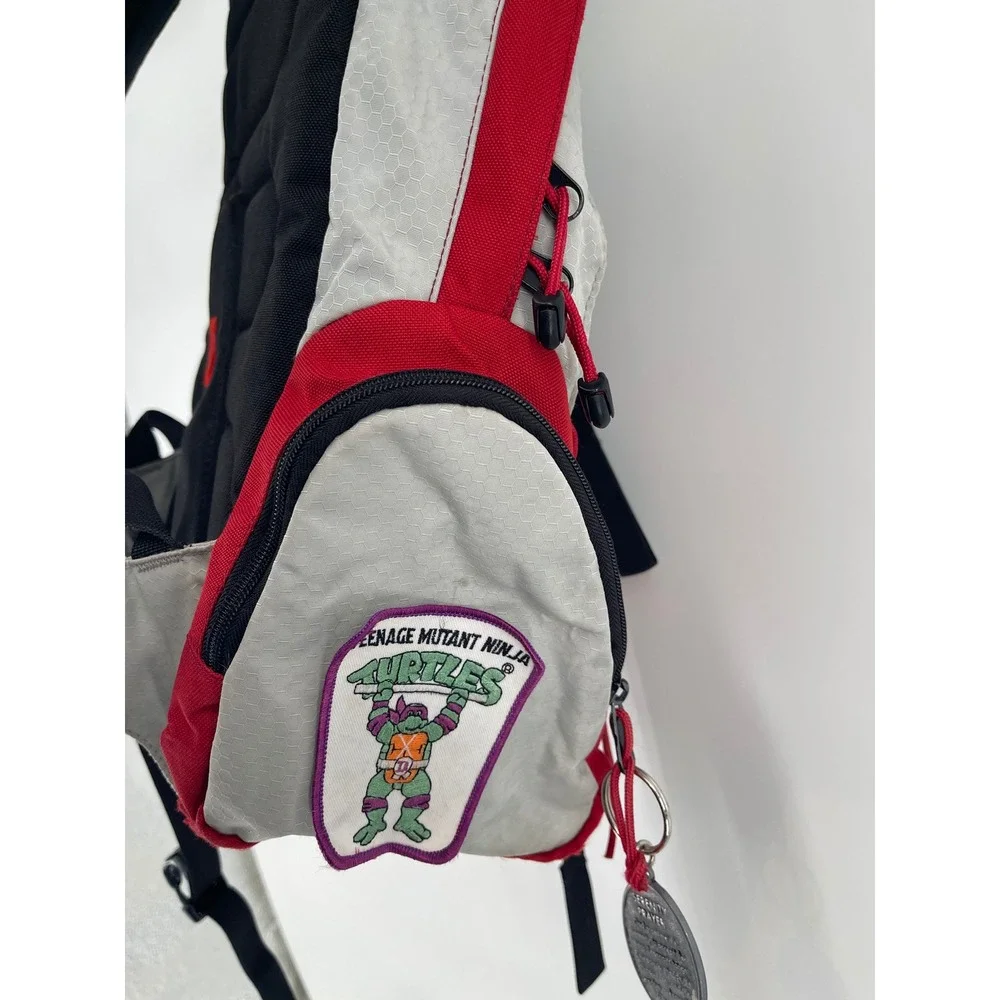 Burton Snowboard Company Backpack Red Black Gray TMNT Patch Monster Energy Pin